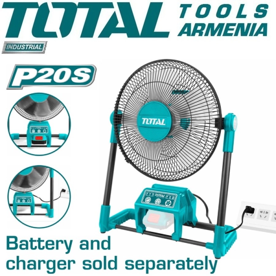 Total TFALI2001 akkumulyatorli ventilyator O'zbekistonda