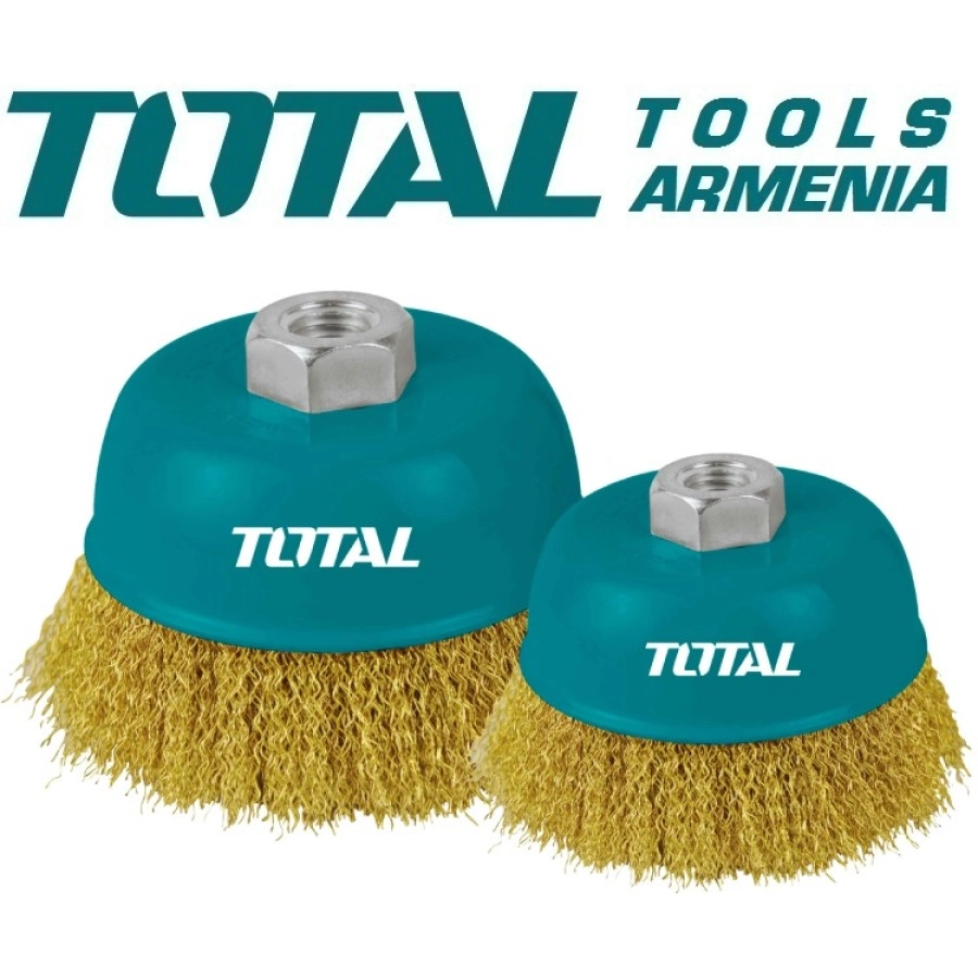 Проволочная щетка с чашкой TOTAL 125 мм TAC31051 arzon