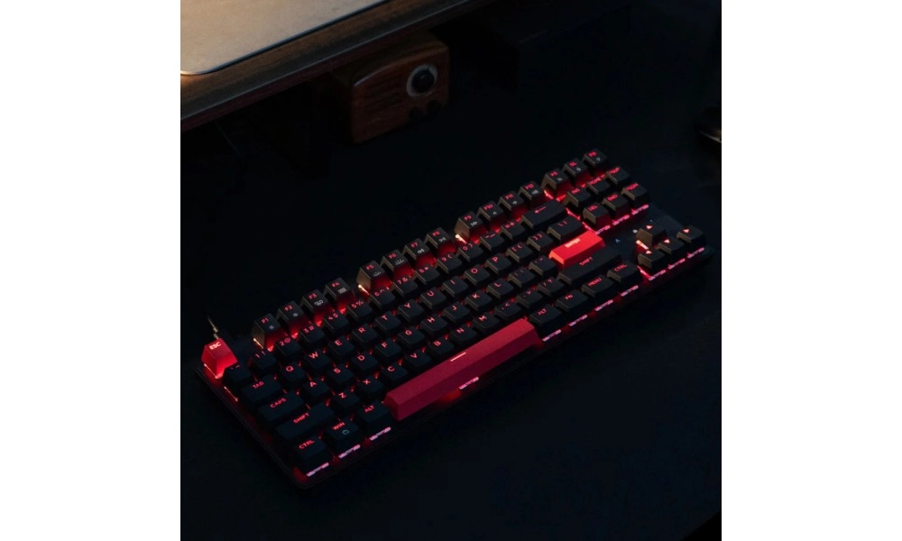 Klaviatura Lemokey X1 87 Key, Red, USB-A, QMK/VIA, EN/UZ/RU, Red led, Black arzon