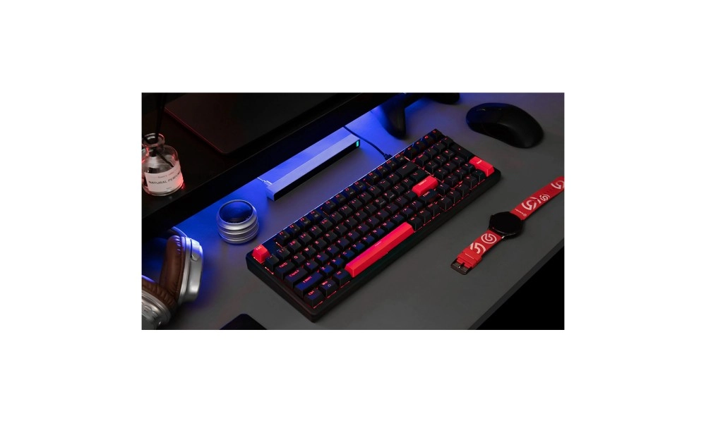 Lemokey X5 104 Key, Red, USB-A, QMK, EN/UZ/RU, Red Led, Qora klaviaturasi arzon