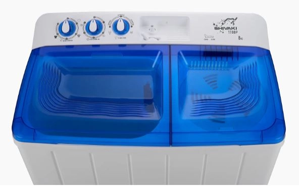 Shivaki TT80P 8 Kg Moviy yarimavtomat kir yuvish mashinasi arzon