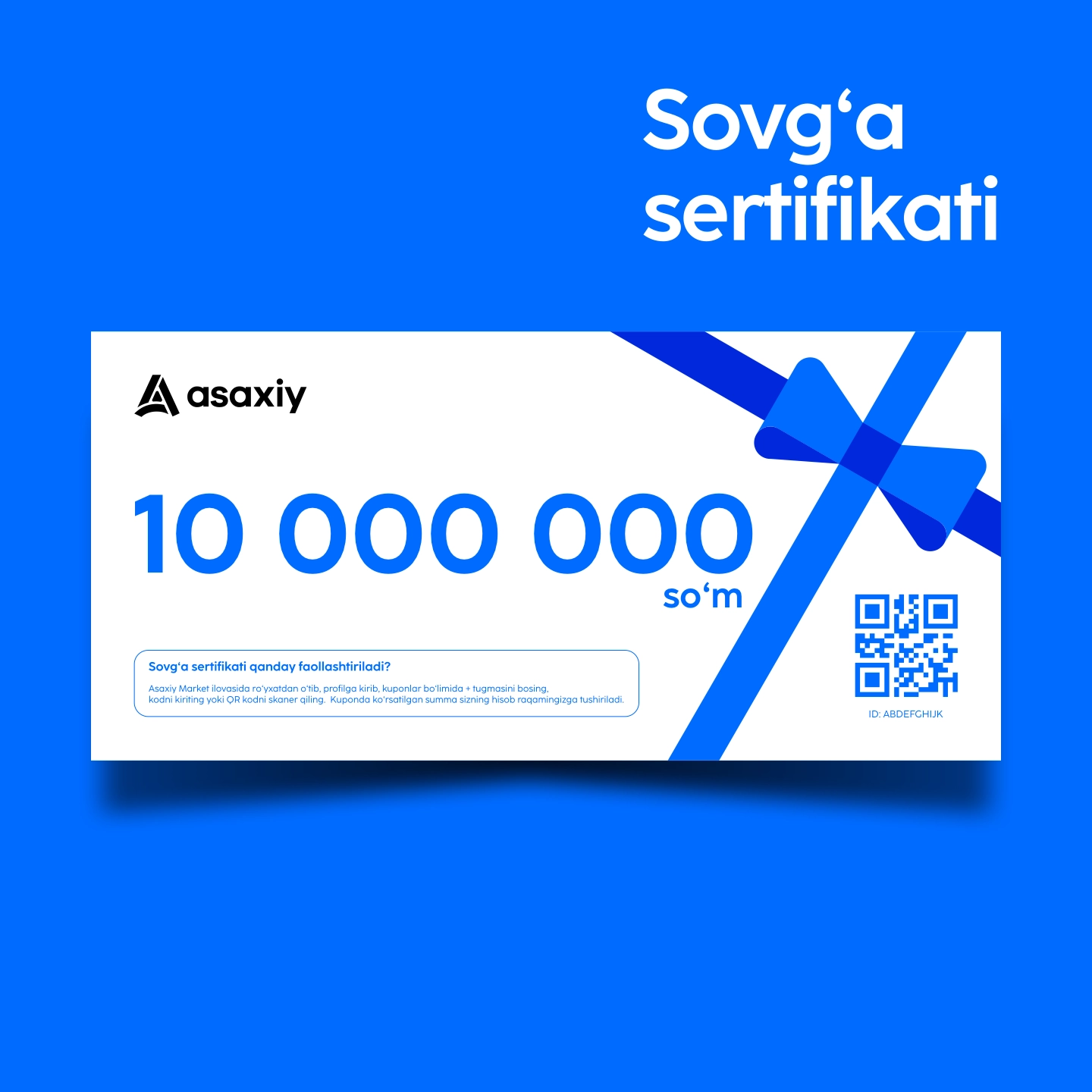 10 000 000 so'mlik sovg'a sertifikati sotib olish