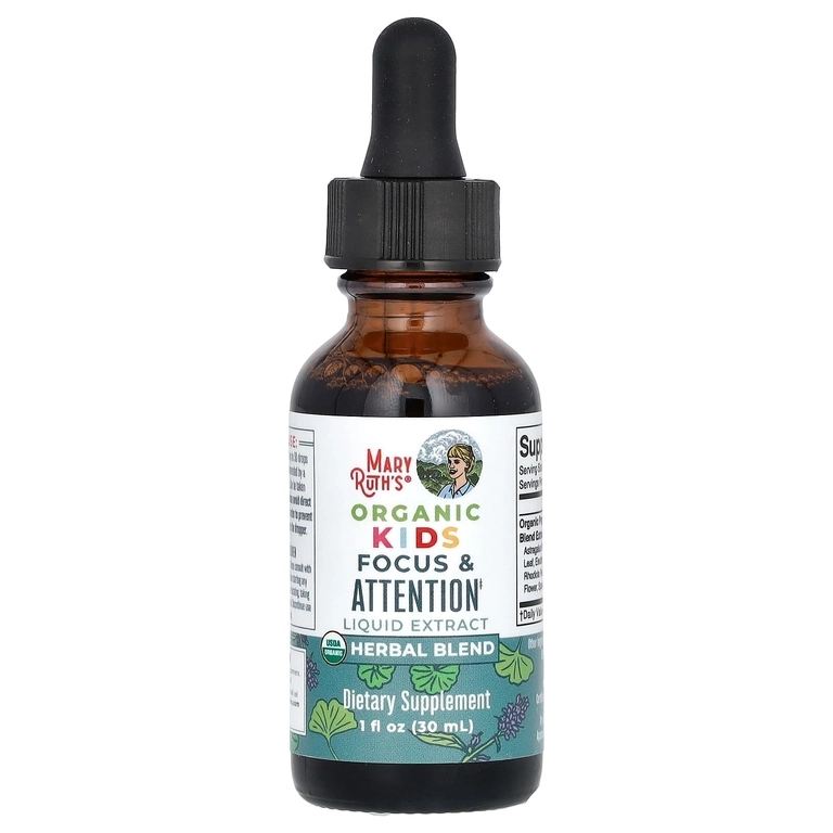 MaryRuth&rsquo;s Organic Kids, diqqat va kontsentratsiya uchun suyuq ekstrakt, 30 ml (39202) O'zbekistonda