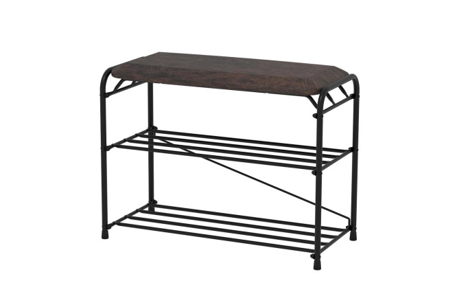 Подставка для обуви Альфа 23 с сиденьем (Черный) купить