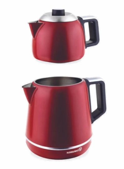 Электрический чайник + чайный набор Korkmaz Demiks (A332-01) красный онлайн