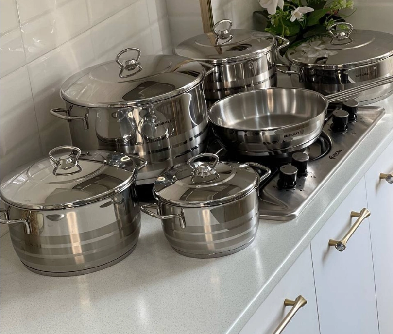 Набор посуды Korkmaz Astra, нержавеющая сталь, с крышкой, 11 предметов, серебристый (A1090) недорого