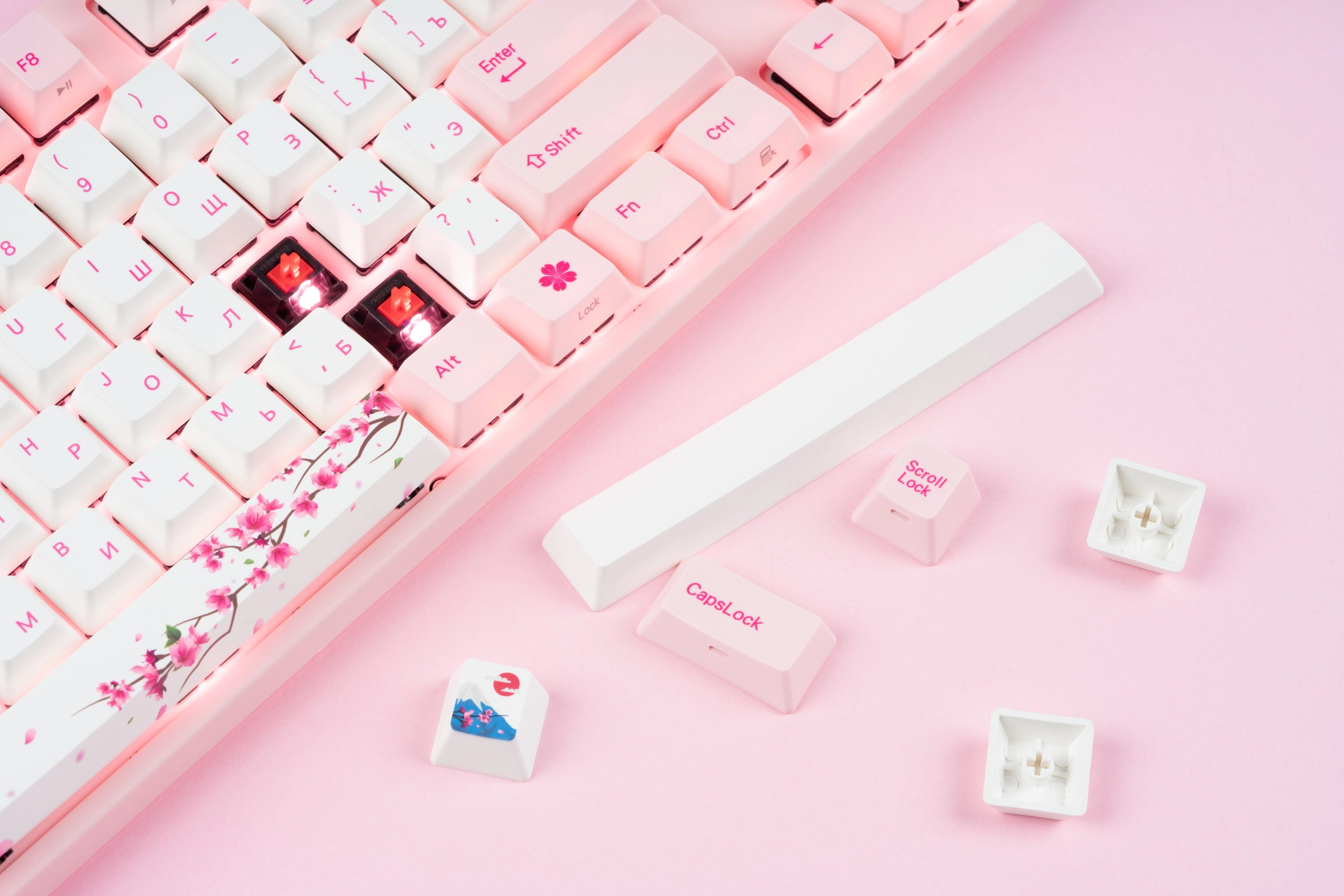 Клавиатура Varmilo VA87M Sakura, Cherry MX Blue + коврик в подарок характеристики