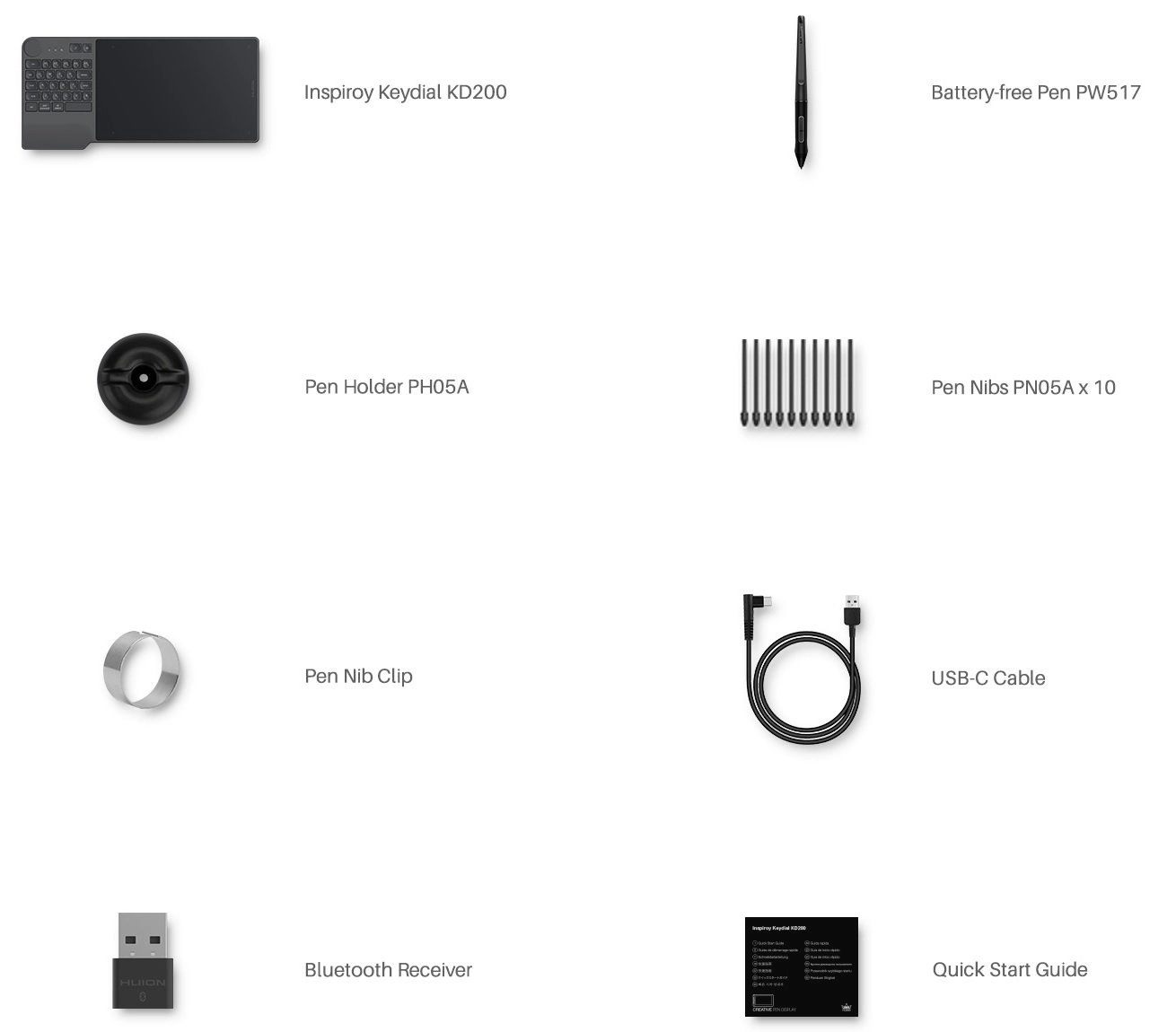HUION Inspiroy Keydial KD200 grafik plansheti xususiyatlar