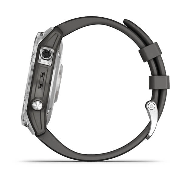 Смарт часы Garmin FENIX 7 серебристый с графитовым силиконовым ремешком характеристики