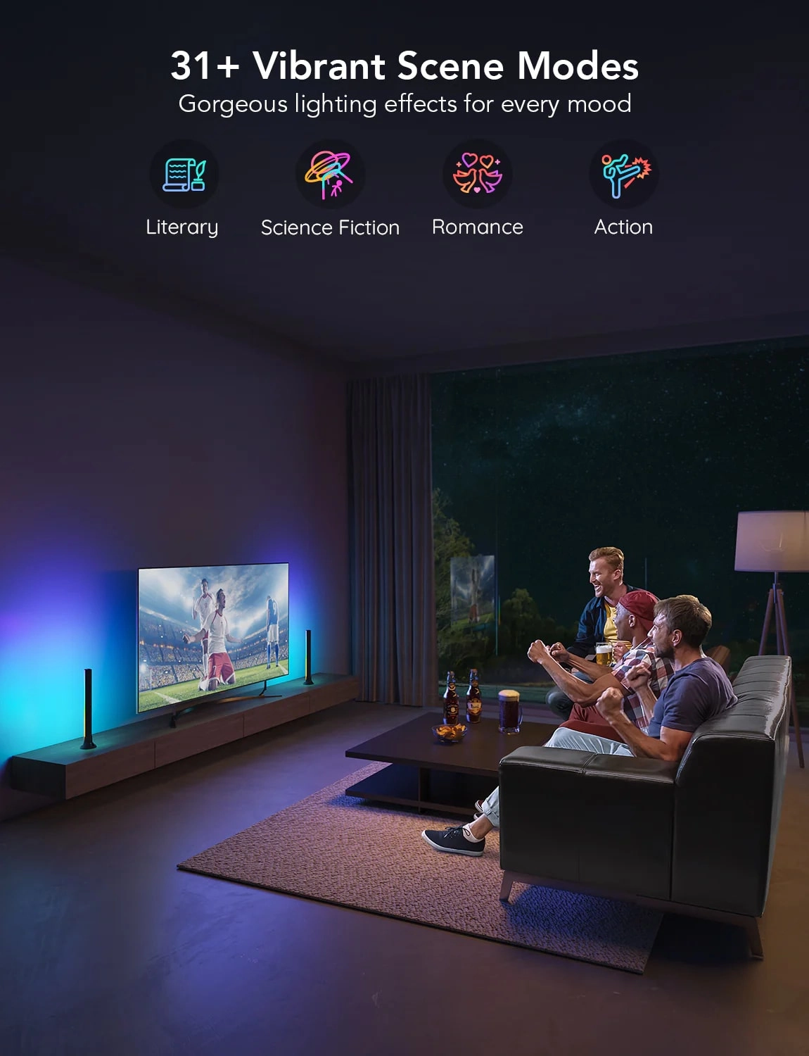 Набор подсветки Govee H6046 RGBIC WiFi + Bluetooth Flow Plus Light Bars, RGB, Белый - фото №9 Набор подсветки Govee H6046 RGBIC WiFi + Bluetooth Flow Plus Light Bars, RGB, Белый характеристики