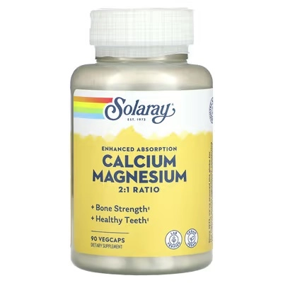 Solaray, Kalsiy va Magniy, yaxshilangan so‘rilish bilan, 90 vegetarian kapsulalar (04530) sotib olish