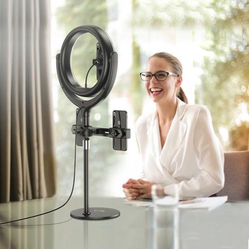 Кольцевая лампа со штативом 30 см Hoco Lv01 Rouge Black онлайн