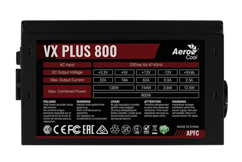 Блок питания AeroCool VX Plus 800 800W рассрочка