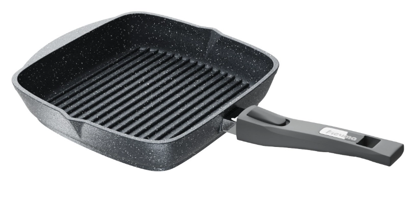 Сковорода Мечта квадрат съемной ручкой и крышкой серый (28см) недорого