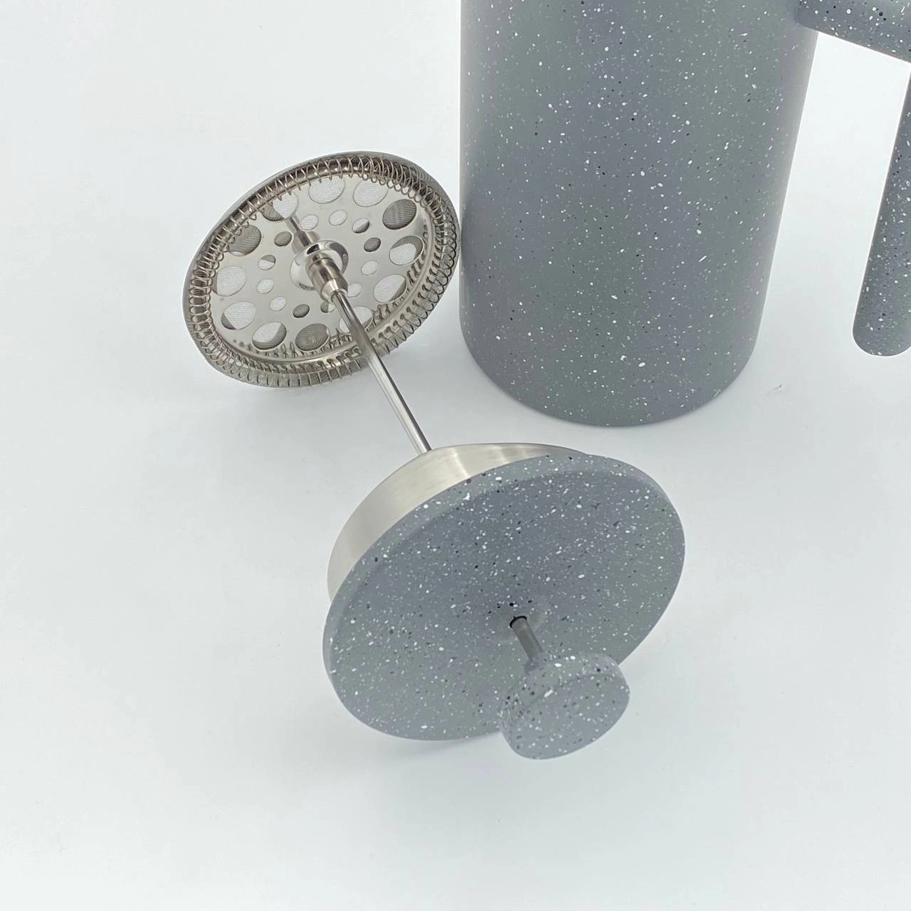 Royal home tableware & more 2004 Kofe va choy uchun pressli choynak 1L (marmar kulrang) onlayn