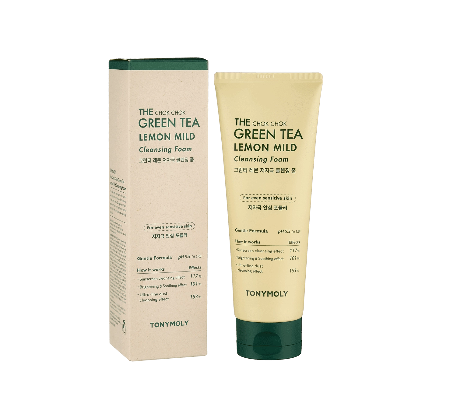 The Chok Chok Green Tea Lemon Mild Cleansing Foam - yuz yuvush penkasi sotib olish