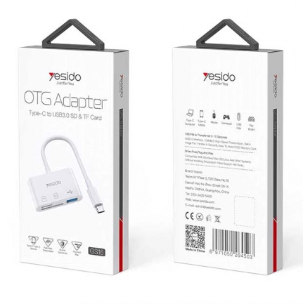 Yesido GS16 USB-C 3 in 1 OTG kartani o'qish qurilmasi O'zbekistonda
