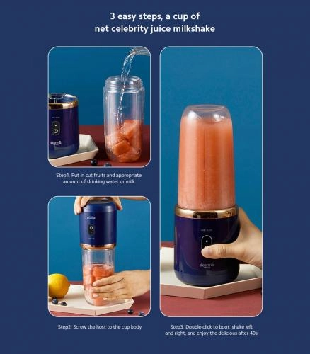 Xiaomi Deerma mini juice Blender (Blue) simsiz blenderi O'zbekistonda