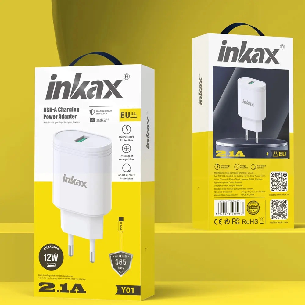 Зарядное устройство Inkax Y01 12W 2.1A Type-C недорого