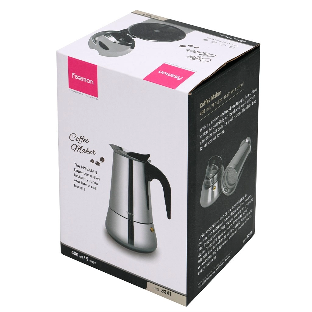 Гейзерная кофеварка Fissman на 9 порций 450 мл рассрочка