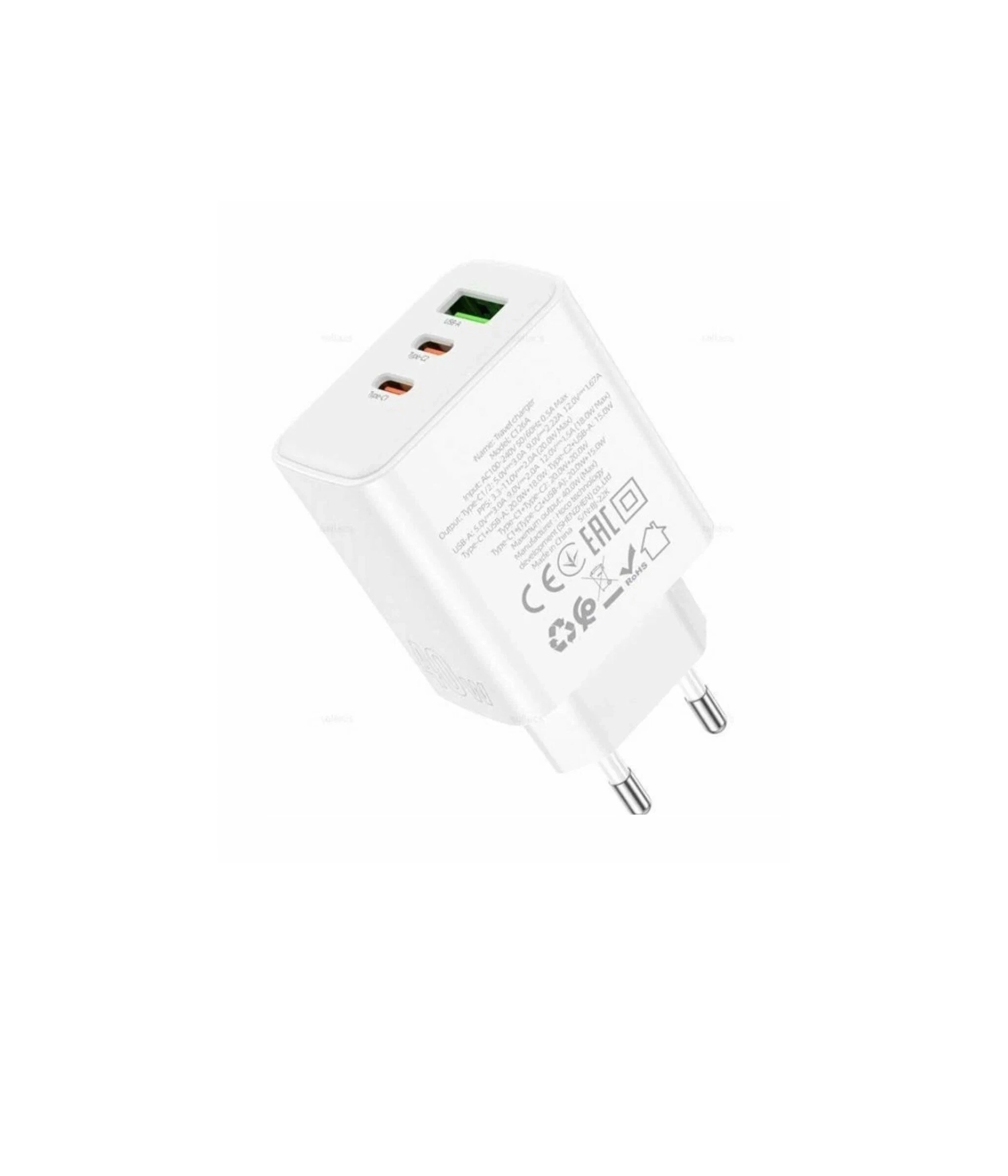 Сетевое зарядное устройство Hoco C126A PD40w QC3.0 White в Узбекистане