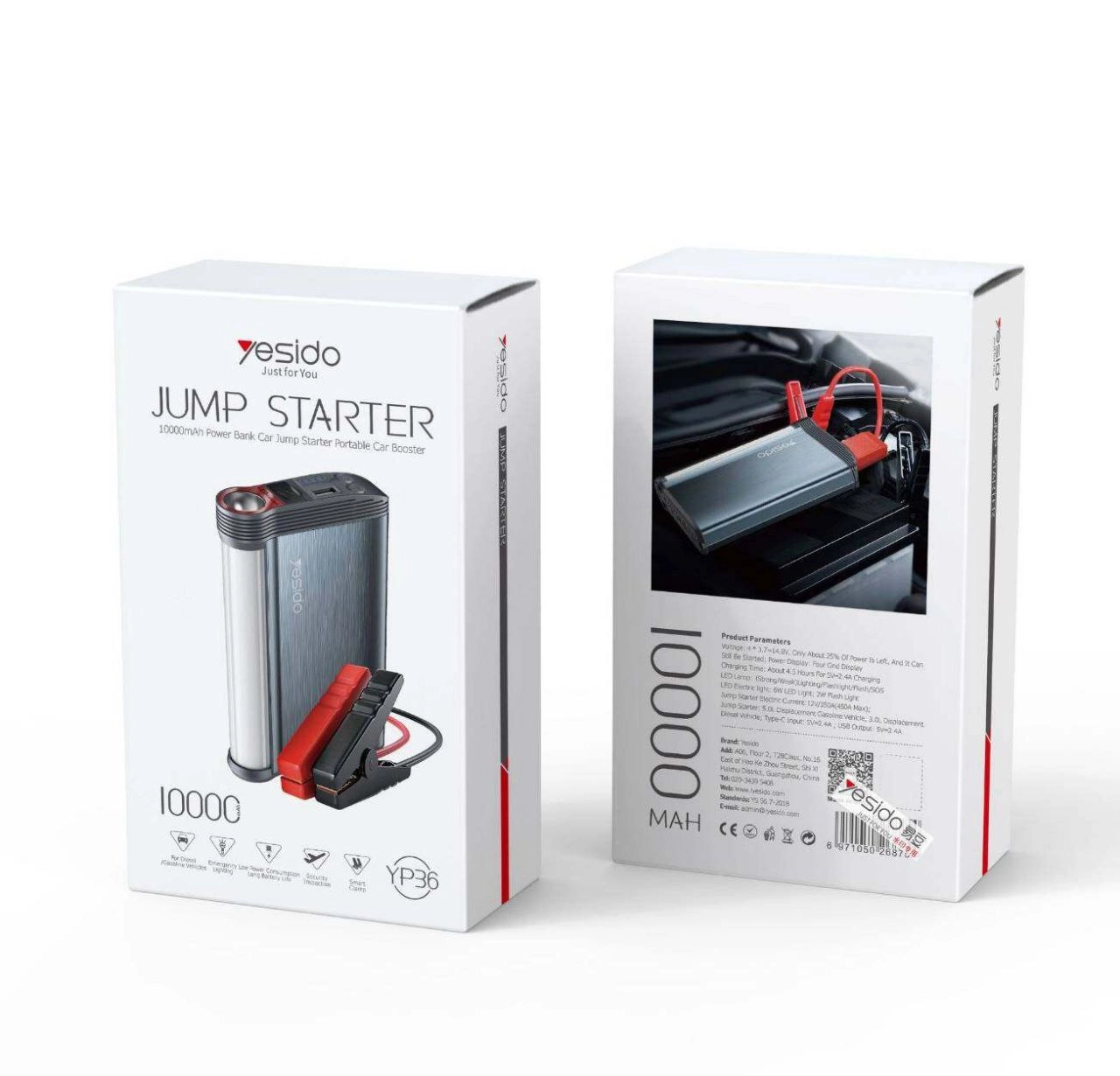 Yesido Jump Starter 10000mAH Power Bank Car Jump Starter avtomobil dvigatelini ishga tushiruvchi qo‘shimcha akkumulyator sotib olish