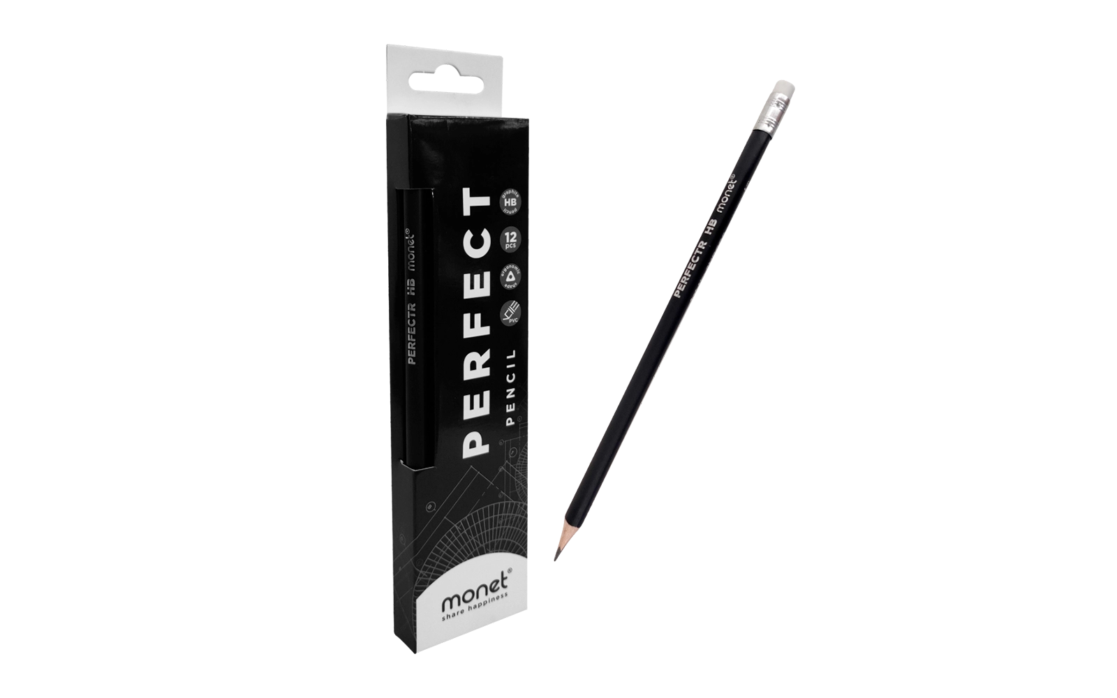 Карандаши простые чернографитные «Perfect» 12 2HB008 купить