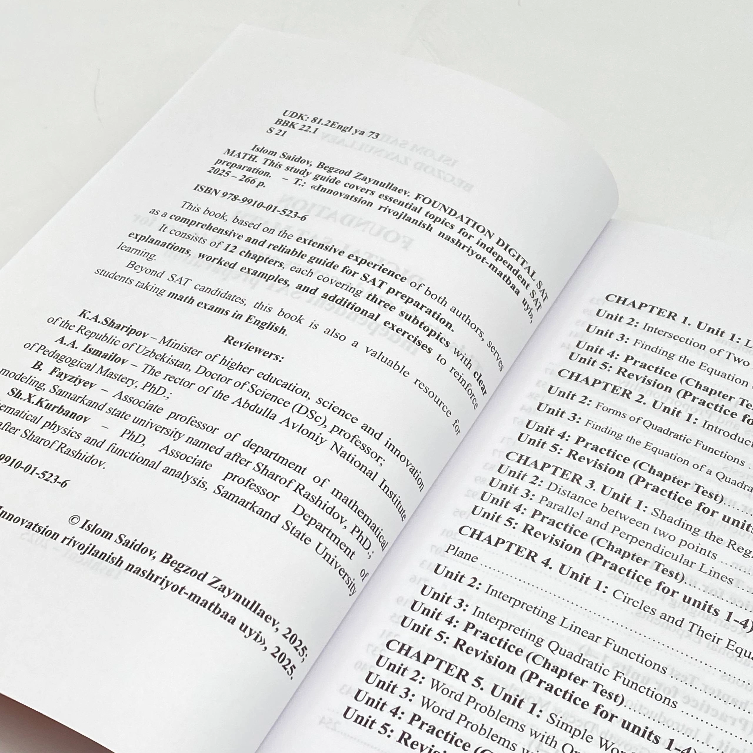 Islom Saidov, Begzod Zaynullayev: Digital Sat Math. Foundation. Math 2 (2025) onlayn