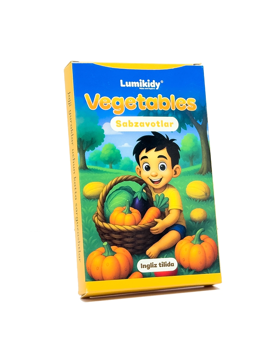 Bolalar rivojlanishi uchun kartochkalar: Sabzavotlar- Vegetables (ingliz tilida) arzon
