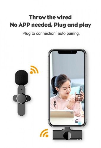 Беспроводной микрофон Devia mini (Lightning, 2.4 Ghz) - фото №5 Беспроводной микрофон Devia mini (Lightning, 2.4 Ghz) онлайн