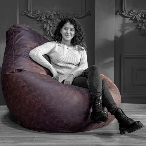 Бескаркасное кресло, груша "Гигант" (Альфа-омега) Коричневый недорого