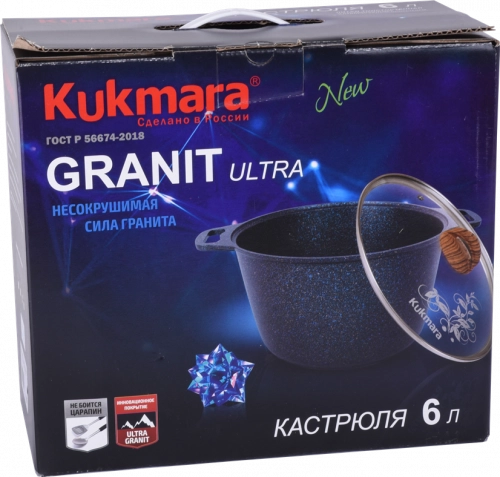«Granit Ultra» turkumidan 6 l Kukmara kastryuli (Original, Blue) sotib olish