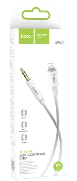 Hoco UPA19 3.5mm to Lightning White kabeli onlayn