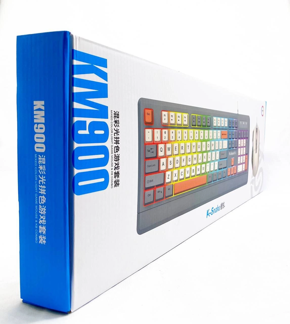 Игровая клавиатура KM900 с кабелем, набор мыши для настольного компьютера купить