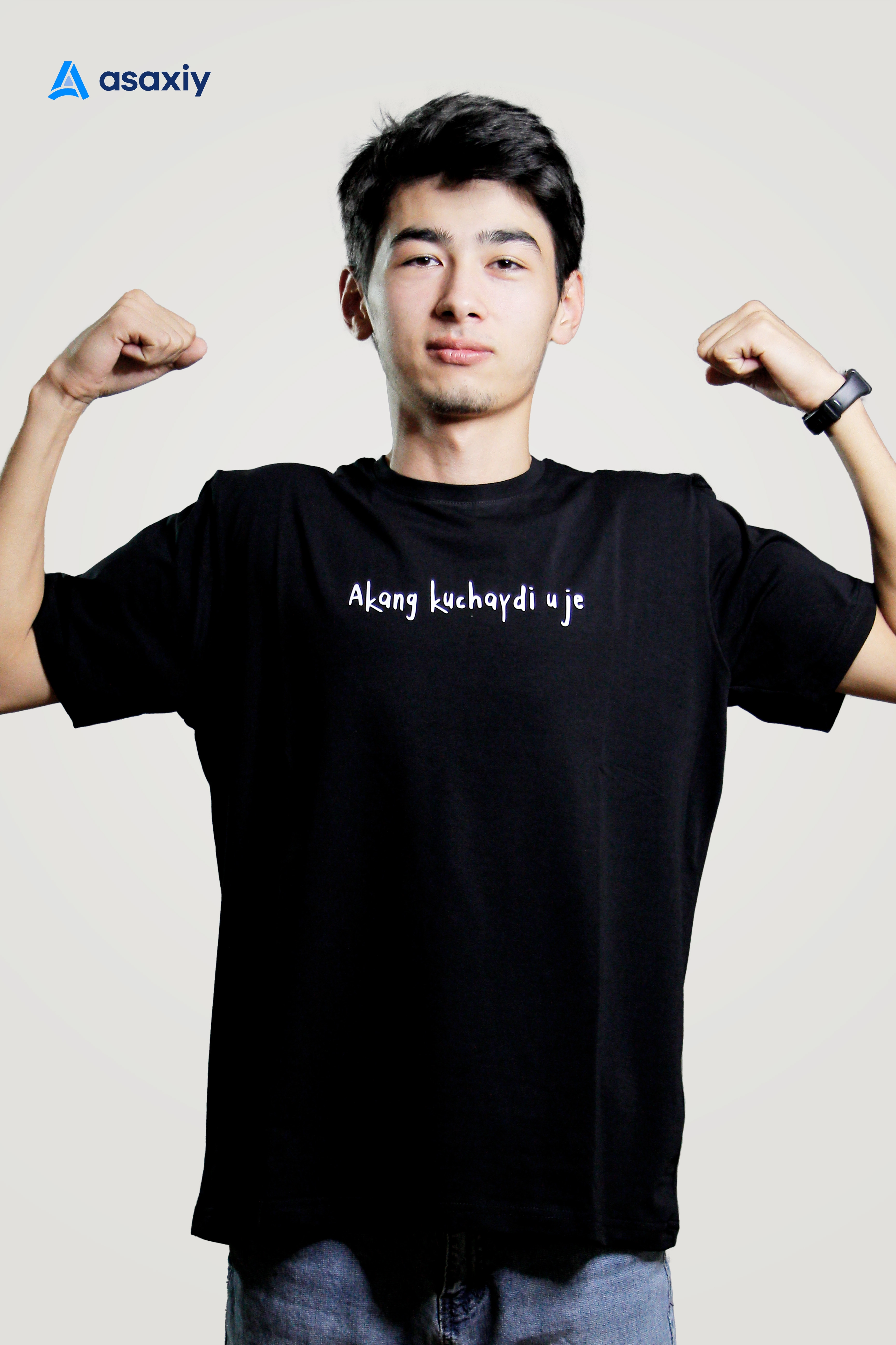 YOKI "Akang kuchaydi uje" Black futbolkasi XL arzon