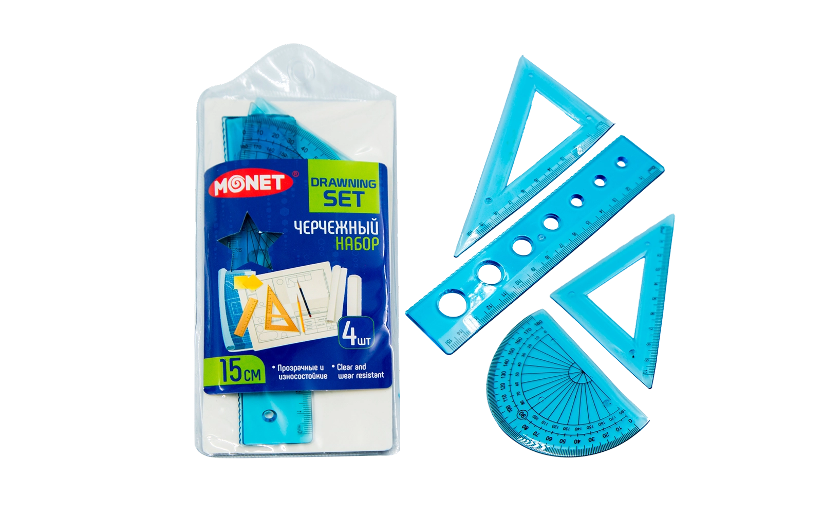 Набор гелевых линеек 4 предмета Monet FLS001 купить