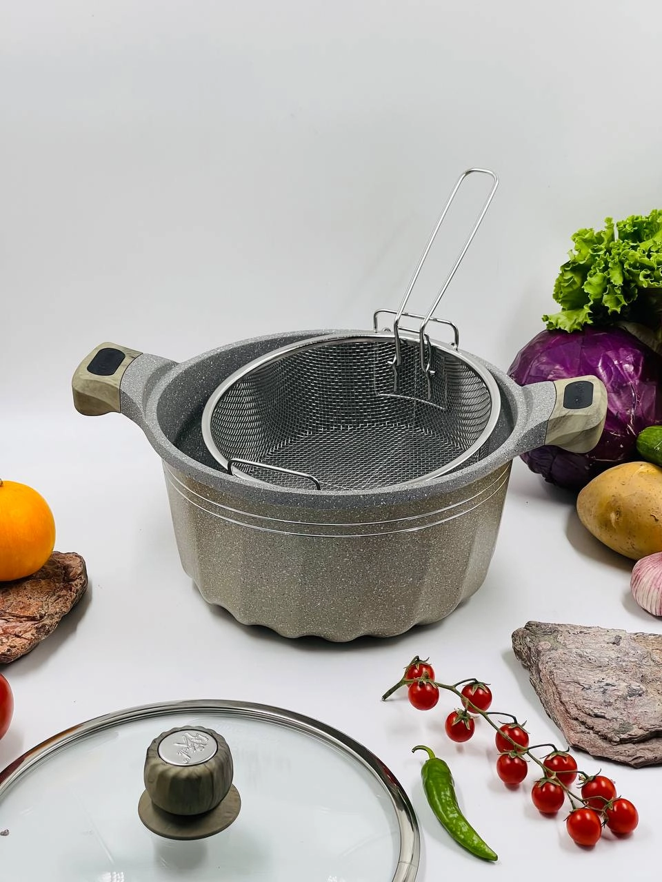 Казан Life Smile 28см 6.9л, Light Grey недорого