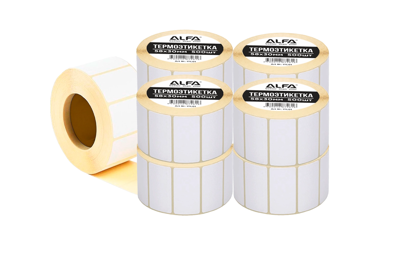 Термоэтикетка 1200 шт в рулоне 58*40мм 1TL06 купить