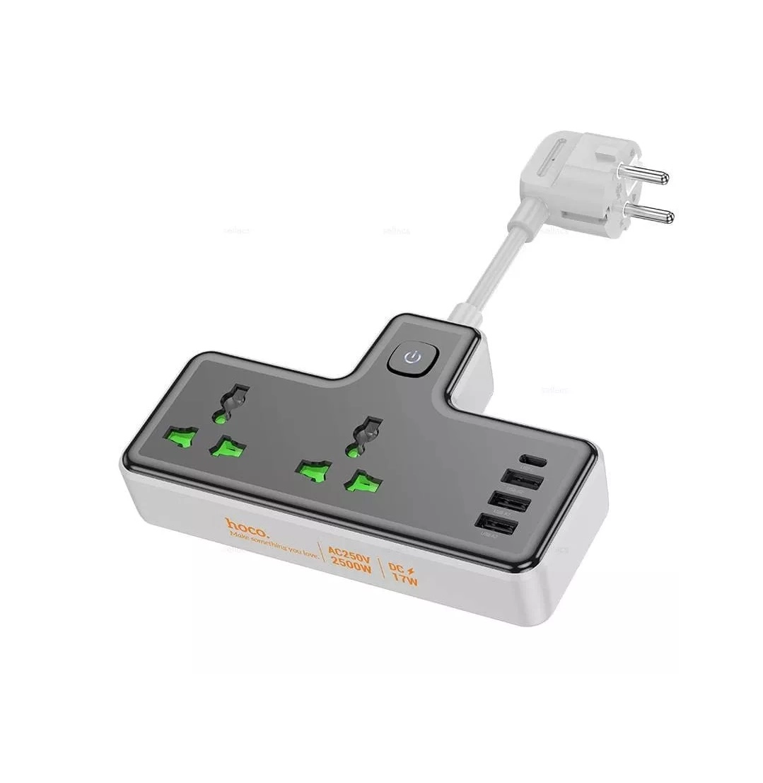 Удлинитель Hoco pilot AC11A 2500w/17w чёрный купить