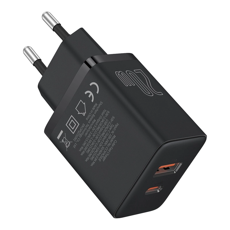 Baseus Cube PD 20W Fast Charger USB+Type-C qora zaryadlash qurilmasi - rasm №14 Baseus Cube PD 20W Fast Charger USB+Type-C qora zaryadlash qurilmasi O'zbekistonda
