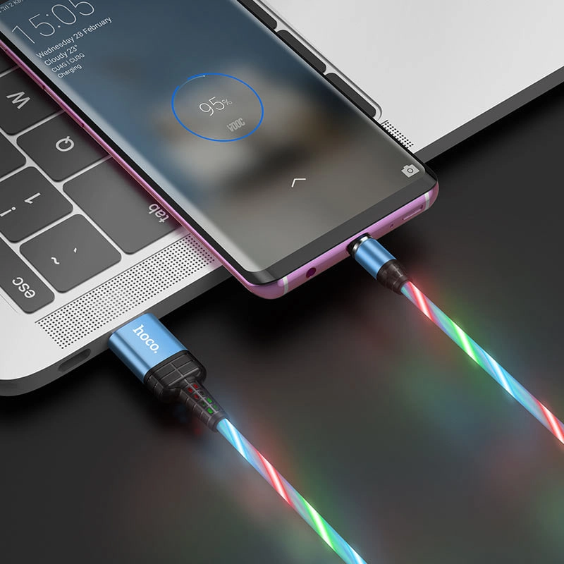 Кабель U90 USB to Micro-USB 1м magnetic, RGB Led в Узбекистане