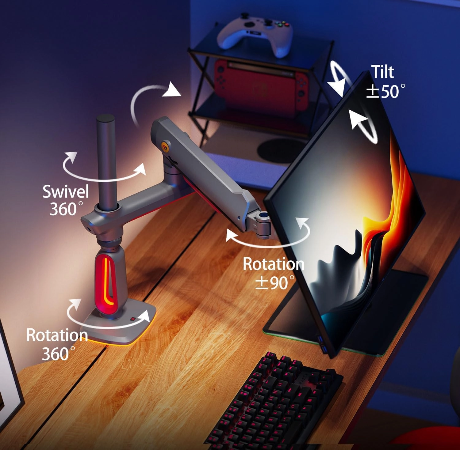 NB North Bayou L70 RGB (32"- 60") monitor uchun kronshteyni , Black arzon