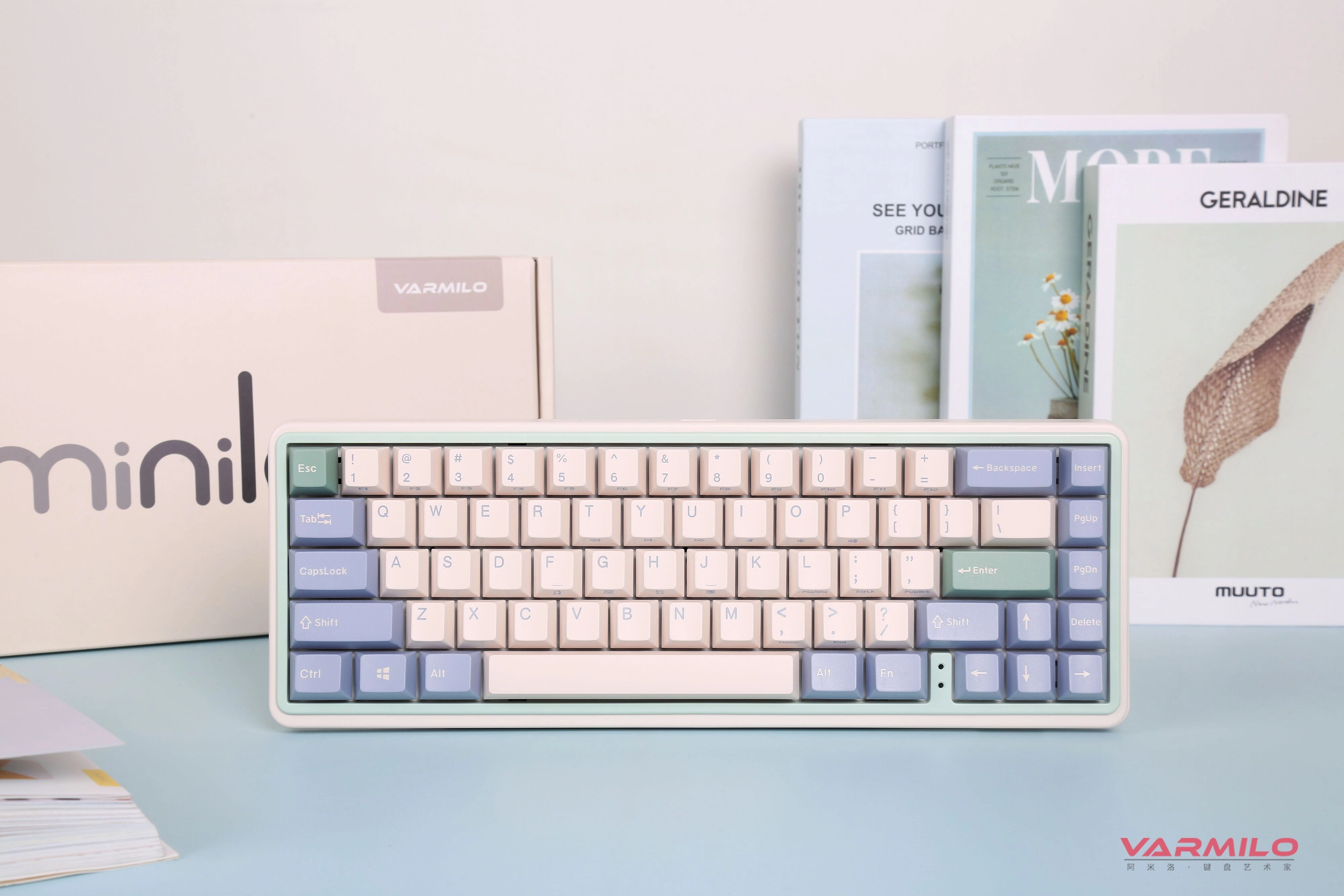 Клавиатура Varmilo Minilo VXT67 HOT-SWAP Eucalyptus Gateron G Pro 2.0 Yellow EN недорого