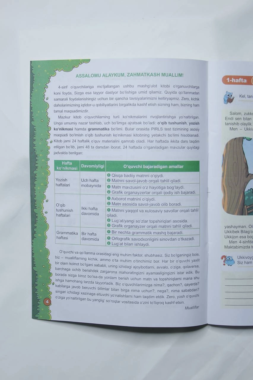 "Пирлс сари" 4-синфлар учун тўгарак дафтари онлайн