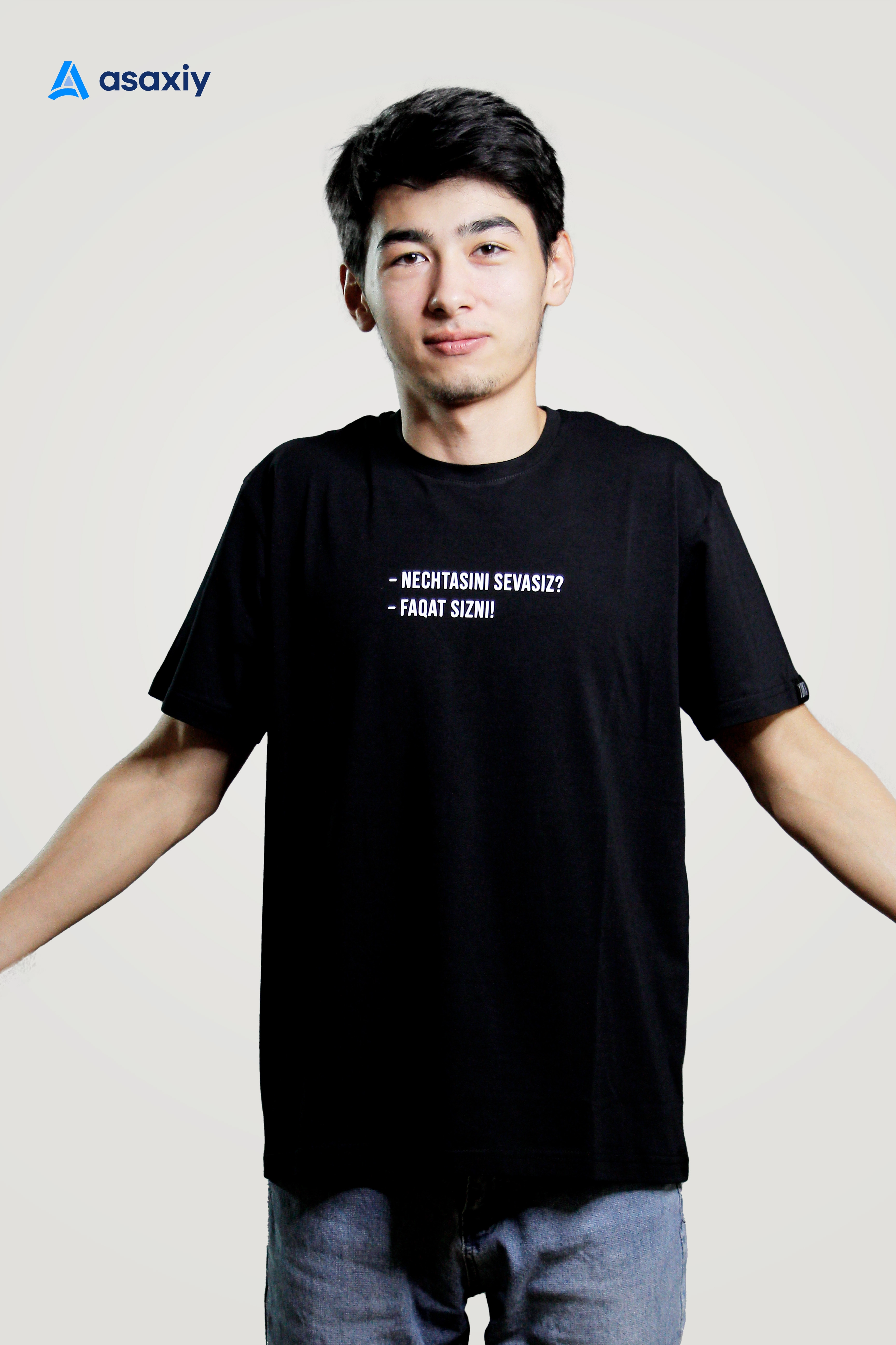 Футболка " - Nechtasini sevasiz? - Faqat sizni!" Black XL цена