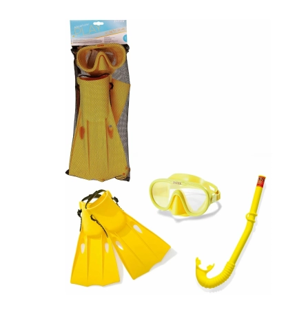 Набор для плавания: маска, трубка, ласты, от 8 лет Intex 55655 недорого