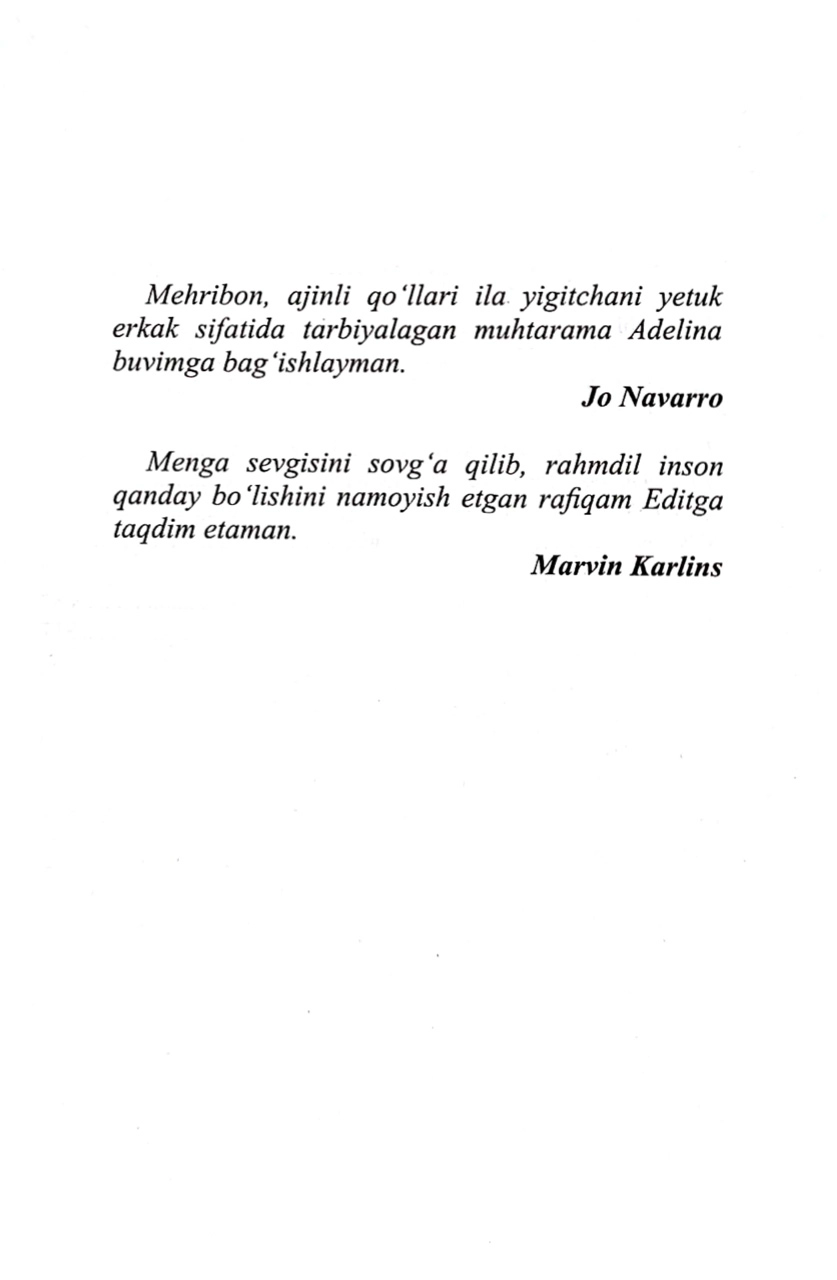 Jo Navarro: Siz nimani o'ylasangiz men o'shani ko'raman (qattiq muqova) narxi