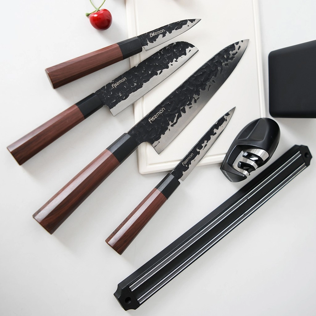 Набор ножей Fissman Kendo 6 пр с магнитным держателем и точилом 2703 tez yetkazib berish