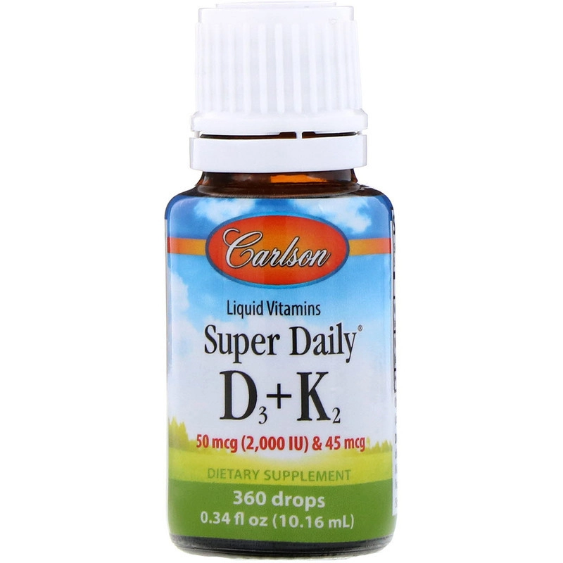 Carlson Labs, Super Daily D3+K2, 50 мкг, 0,34 унц. (10,16 мл) (10500) - фото №4 Carlson Labs, Super Daily D3+K2, 50 мкг, 0,34 унц. (10,16 мл) (10500) в Узбекистане