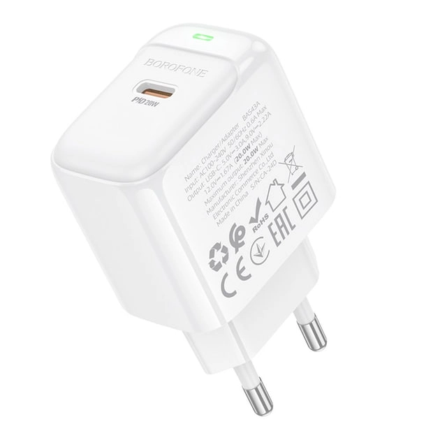 Зарядное устройство Borofone Type C 20W BAS43A. Гарантия качества! купить